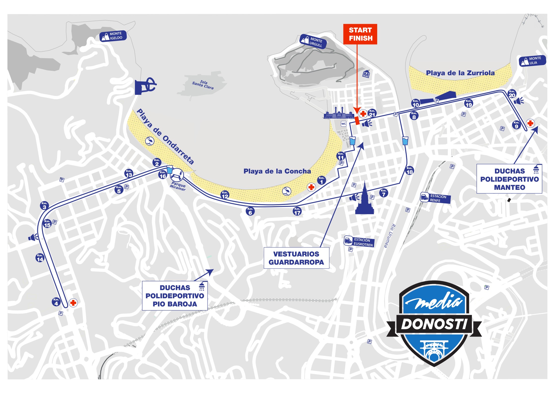 XXVI. DONOSTIAKO ERDI-MARATOIA / MEDIA-MARATON SAN SEBASTIAN - 2026 - IBILBIDEA - RECORRIDO