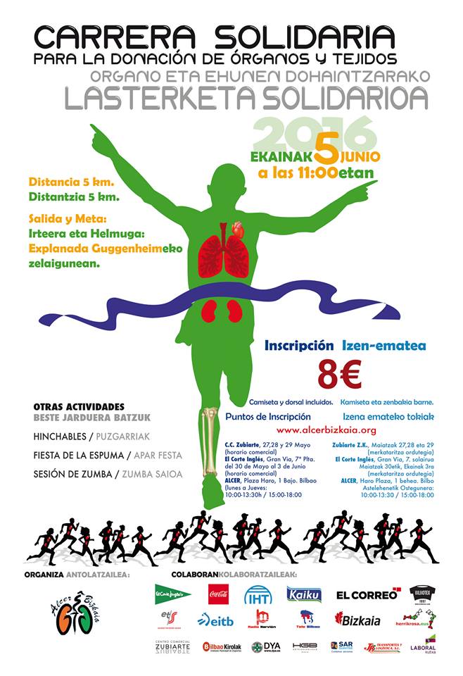 ORGANO ETA EHUNEN DOHAINTZARAKO LASTERKETA SOLIDARIOA - CARRERA SOLIDARIA PARA LA DONACIÓN DE ÓRGANOS Y TEJIDOS