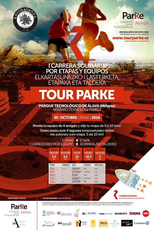 TOUR PARKE. ELKARTASUNEZKO I. LASTERKETA ETAPAKA ETA TALDEKA / CARRERA SOLIDARIA POR ETAPAS Y EQUIPOS