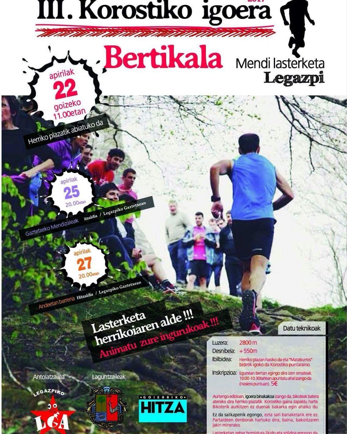 III. KOROSTIKO IGOERA BERTIKALA MENDI LASTERKETA - 2017