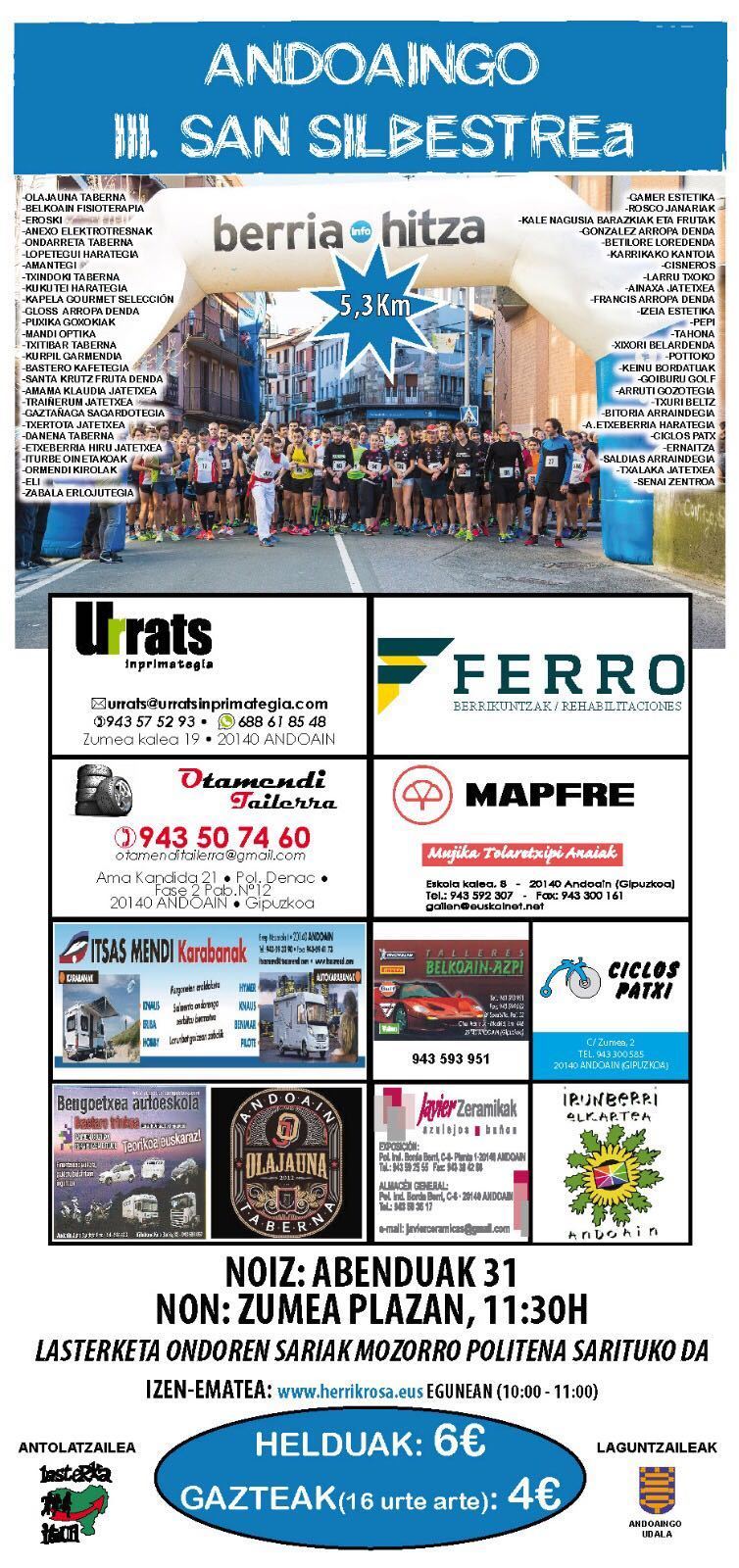 III. SAN SILVESTRE - ANDOAIN - 2017