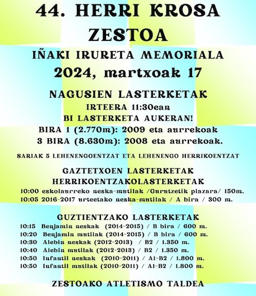 XLIV. ZESTOAKO HERRI KROSA - 2024