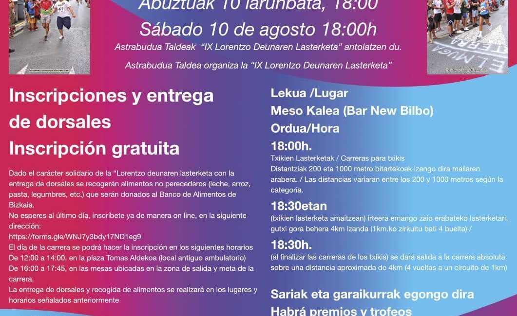 IX. LORENTZO DEUNAREN LASTERKETA ASTRABUDUA - 2024