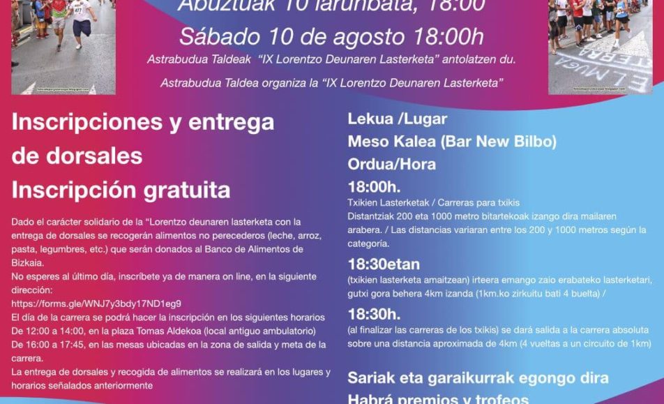 IX. LORENTZO DEUNAREN LASTERKETA ASTRABUDUA - 2024