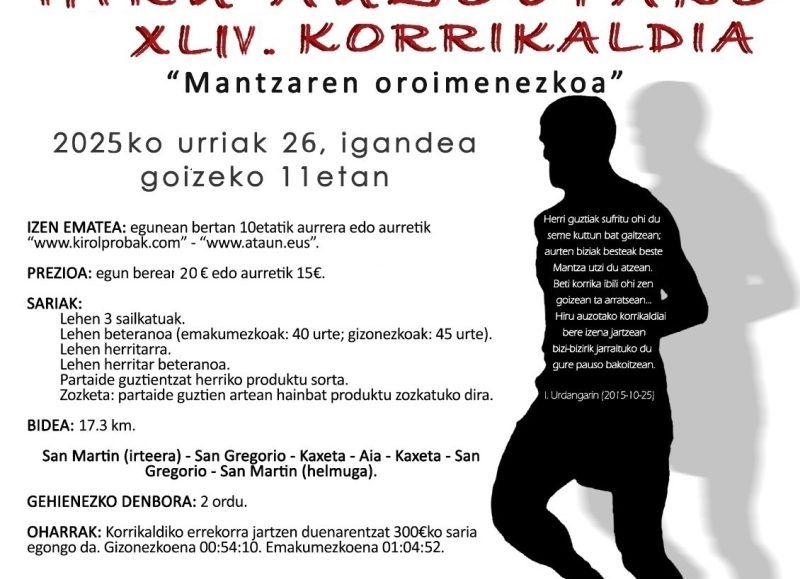 XLIV. ATAUNGO HIRU AUZOETAKO KORRIKALDIA - 2025