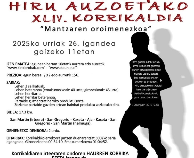 XLIV. ATAUNGO HIRU AUZOETAKO KORRIKALDIA - 2025