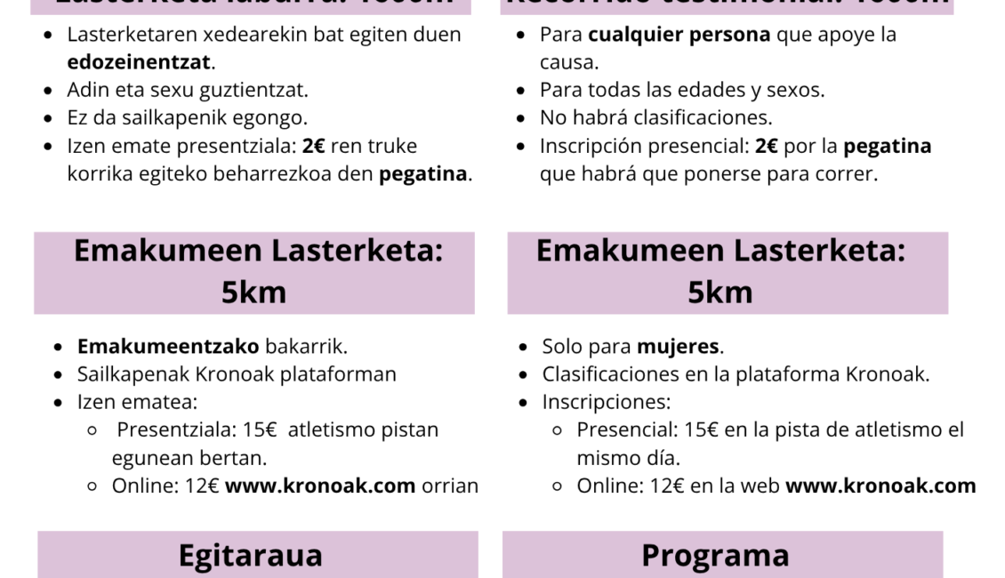 VIII. EMAKUMEEN LASTERKETA DURANGO - 2025