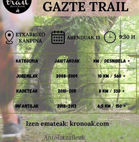 ETXARRI-ARANAZKO GAZTE TRAIL MENDI LASTERKETA - 2025