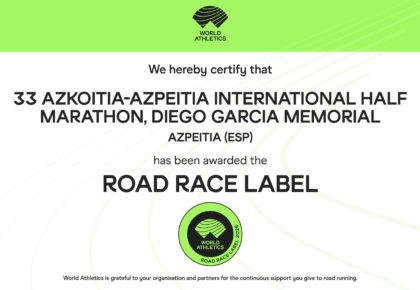33. AZKOITIAZPEITIA NAZIOARTEKO MARATOI ERDIA – WORLD ATHLETICS ROAD RACE LABEL