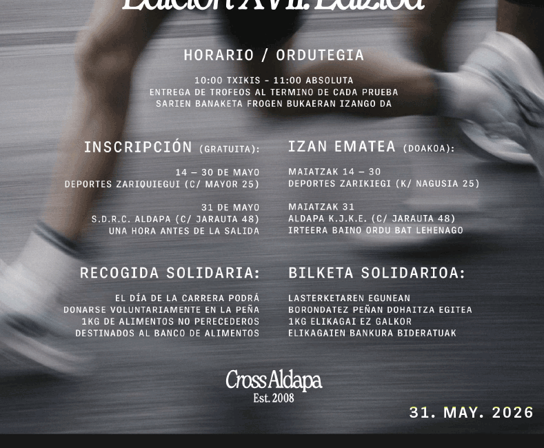 XVII. CROSS PEÑA ALDAPA ELKARTEAREN KROSA - 2026