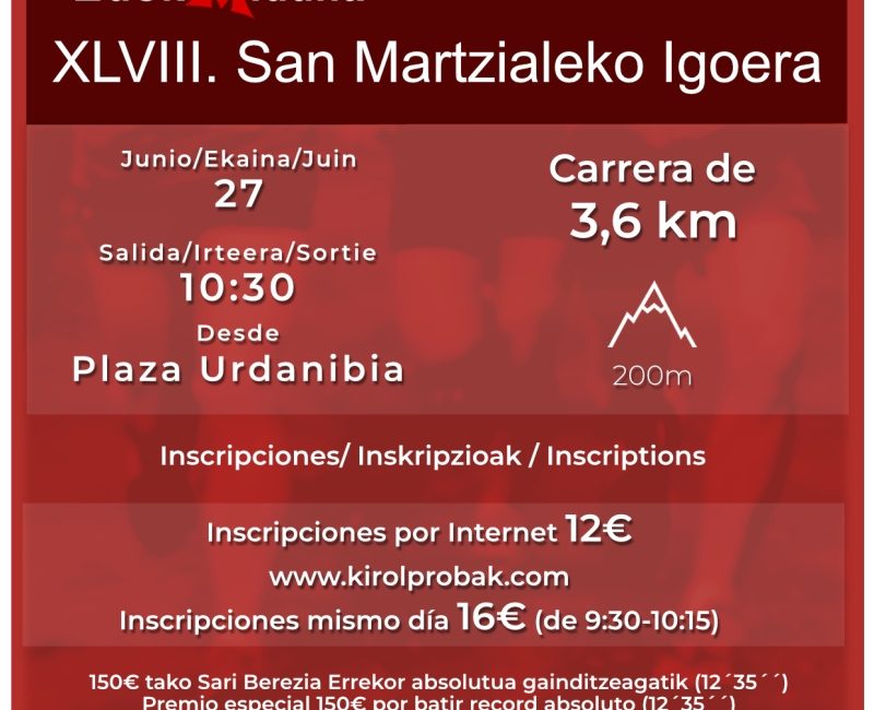 XLVIII. SAN MARTZIALEKO IGOERA ATLETIKOA - SUBIDA SAN MARCIAL - 2026