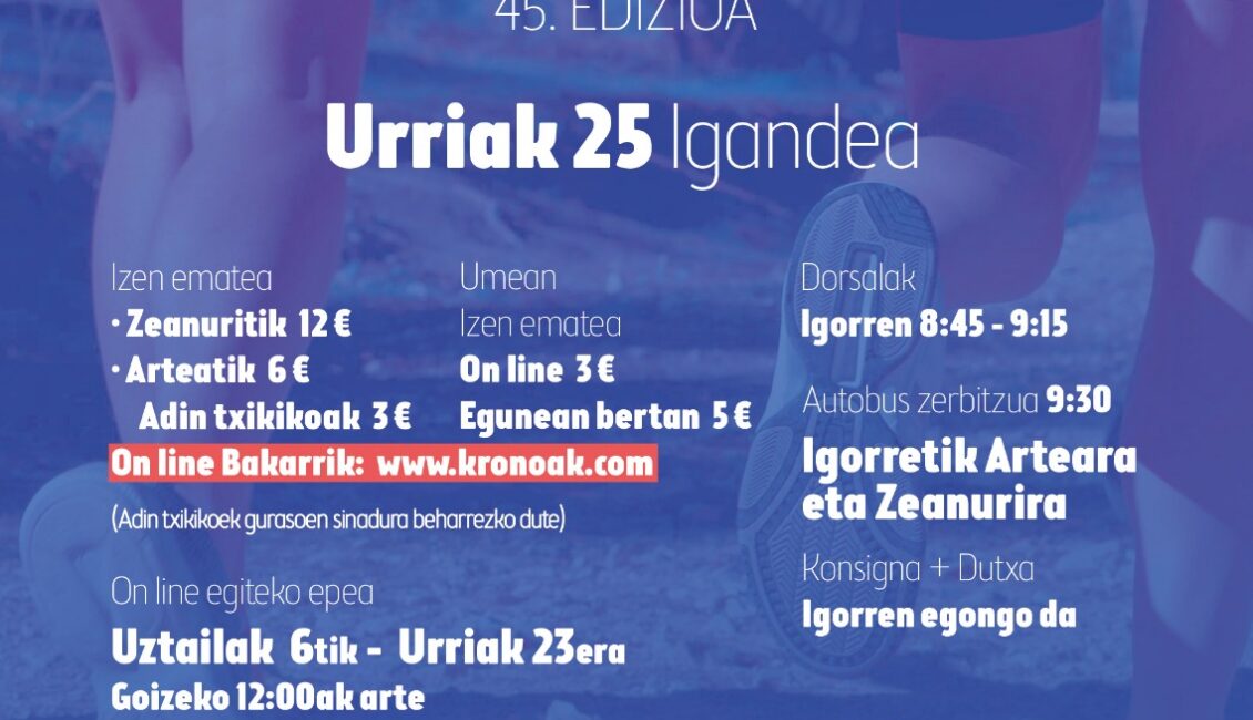 XLV. ARRATIAKO MARATOI TXIKIA - 2026
